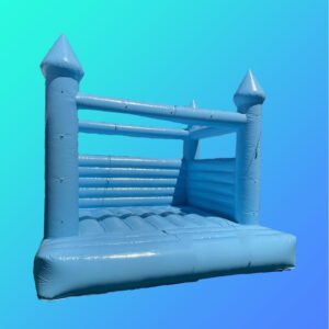 A blue bouncy castle