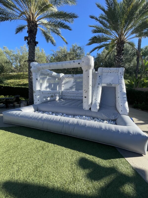 Beautiful White and Black Combo bounce house