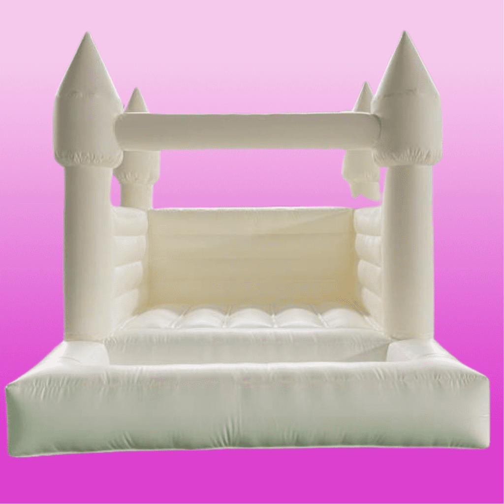 White colored 10 by 12 bounce house